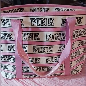 PINK Victoria's Secret Striped Pink Tote NWOT